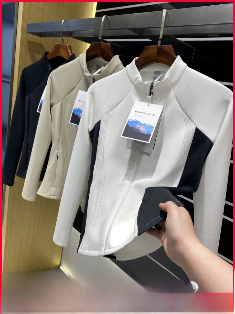 

Женская спортивная куртка с 3D-эффектом объемного кроя, утепленная, для активного отдыха, весенняя, эластичная, с цветными вставками, воротником-стойкой, быстросохнущая, прямого кроя