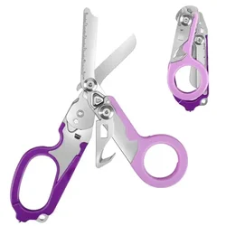 Outdoor Camping Rescue Survival Tools Medical Trauma Scissors Folding Stainless Steel Scissors Multifunctional Tactical Pliers