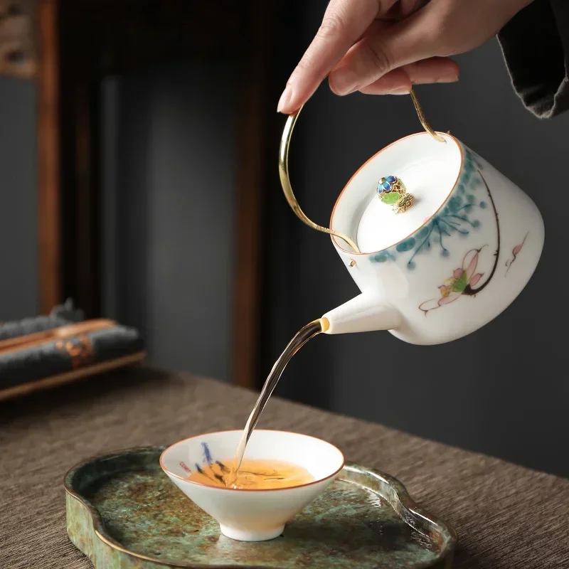 Chinesische Keramik-Teetasse, handbemalte Blumen und Vögel, Tasse, Reise-Teeschale, Haushalts-Porzellan-Teeset, Master Cup, 60 ml