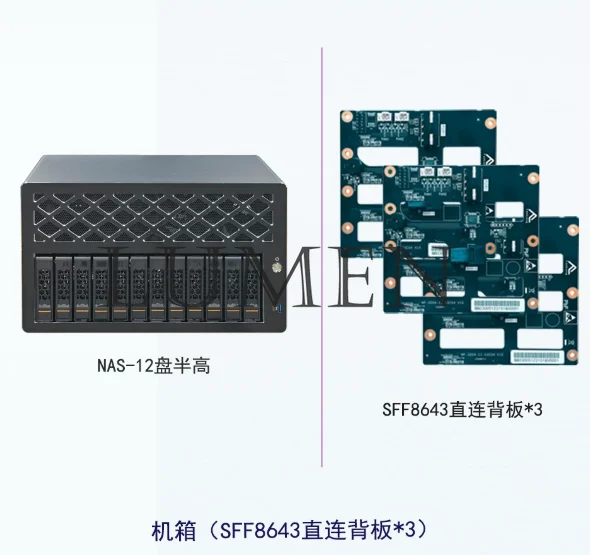 12 Bay Hot Swap Server Chassis, Support ATX Motherboard NAS Storage Case for Network Data Industrial PC Control - view 5
