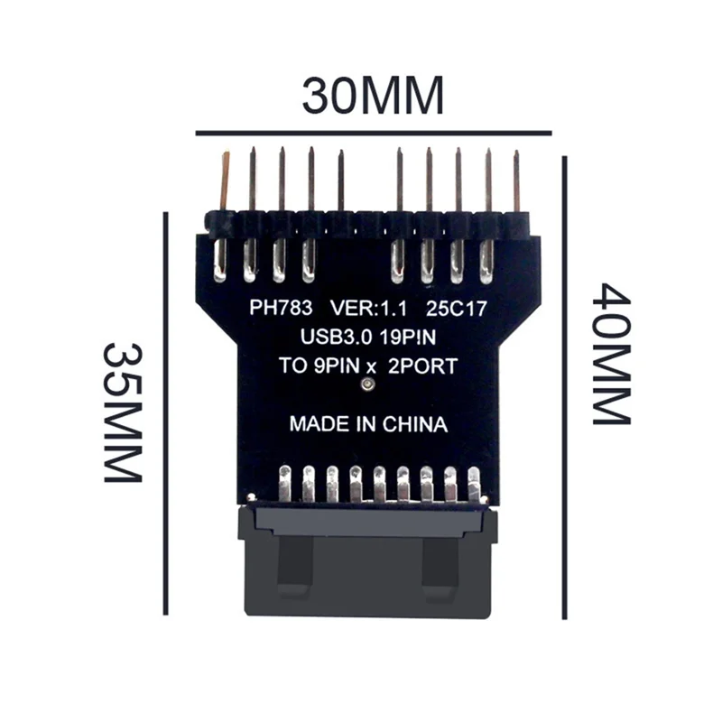 USB 2.0 9-Pin Header Splitter Adapter 1 To 2 Extension For Motherboard Dual USB Hub Connectors For RGB Fans-N36R