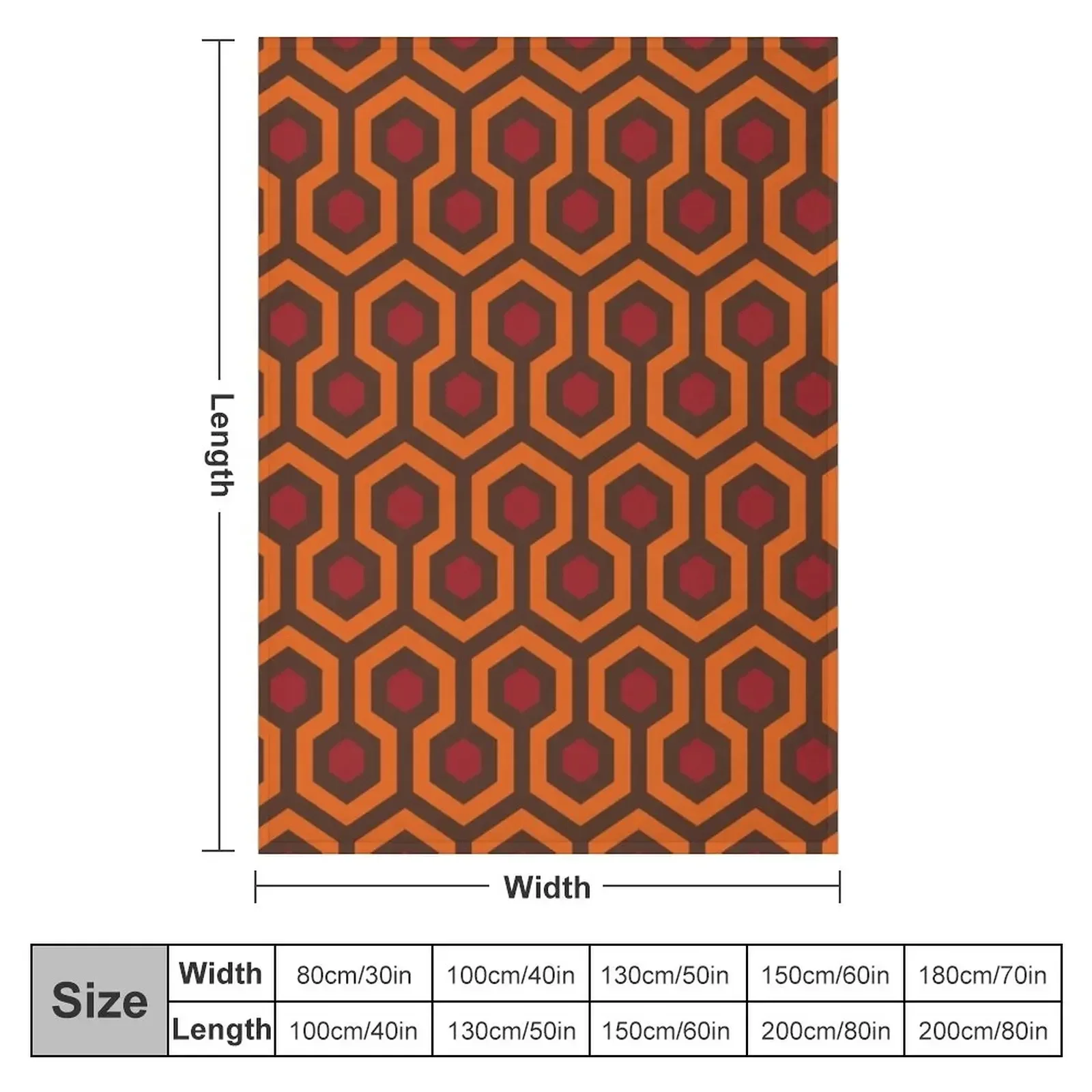 Geometric Pattern: Looped Hexagons: Orange/Red/Brown Throw Blanket Camping christmas decoration Sofa Quilt Blankets