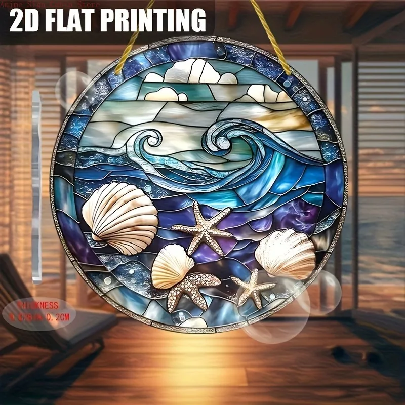 2D flach 1 Stück Sonnenfänger Lichtfänger kreisförmig rund saisonales Dekor für Fenster, Kaminsims, Tischdekoration, Herbst-Acrylschild