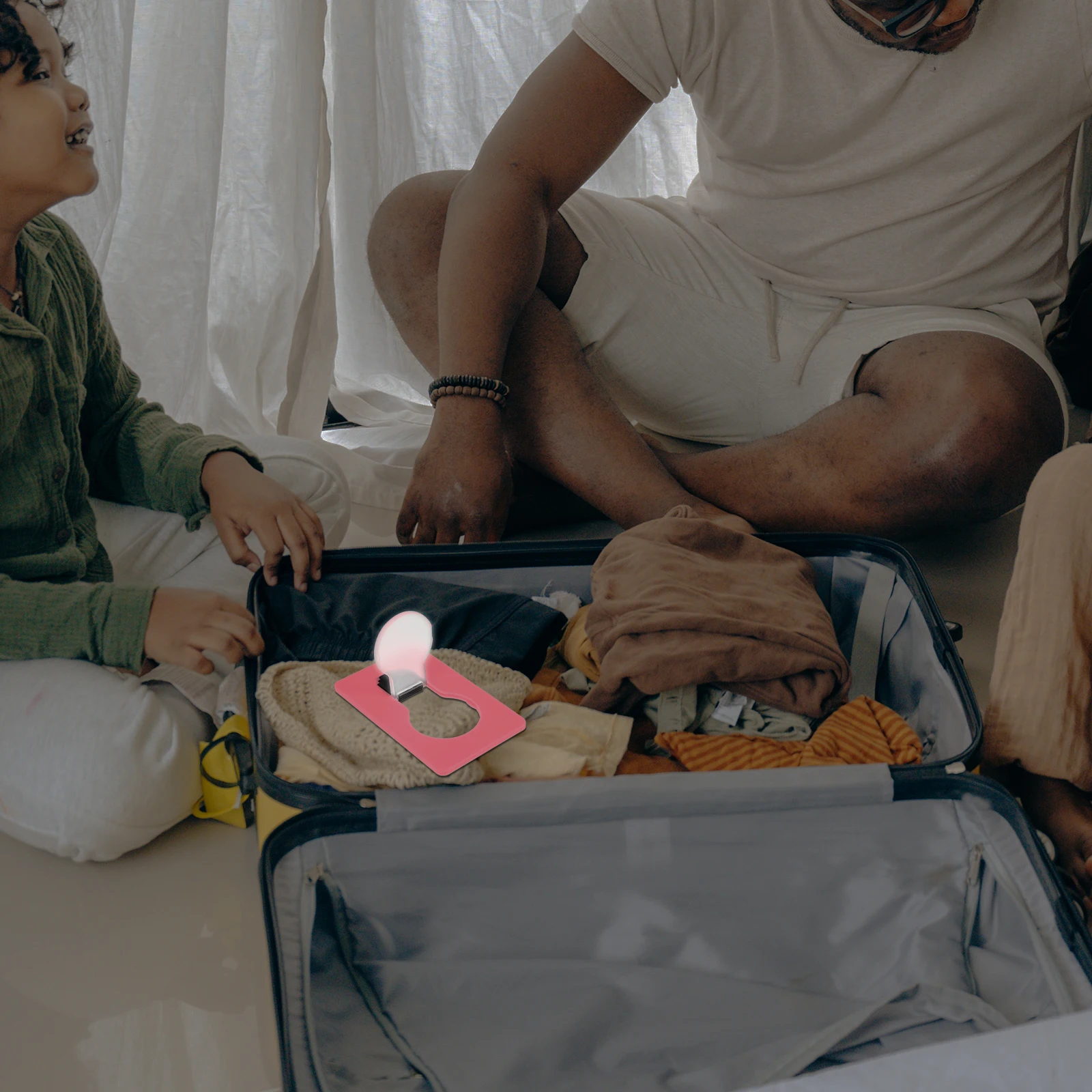 4 Pcs LED Card Light Handbag Mini Night Lights for Korean Version Abs Purse Decoration