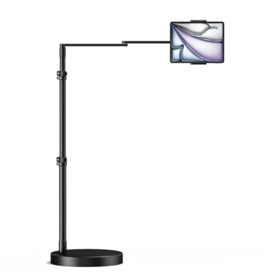 

Регулируемая напольная подставка для планшета с усиленным основанием, 24-дюймовый горизонтальный длинный кронштейн, держатель для iPad для кровати, кресла, дивана