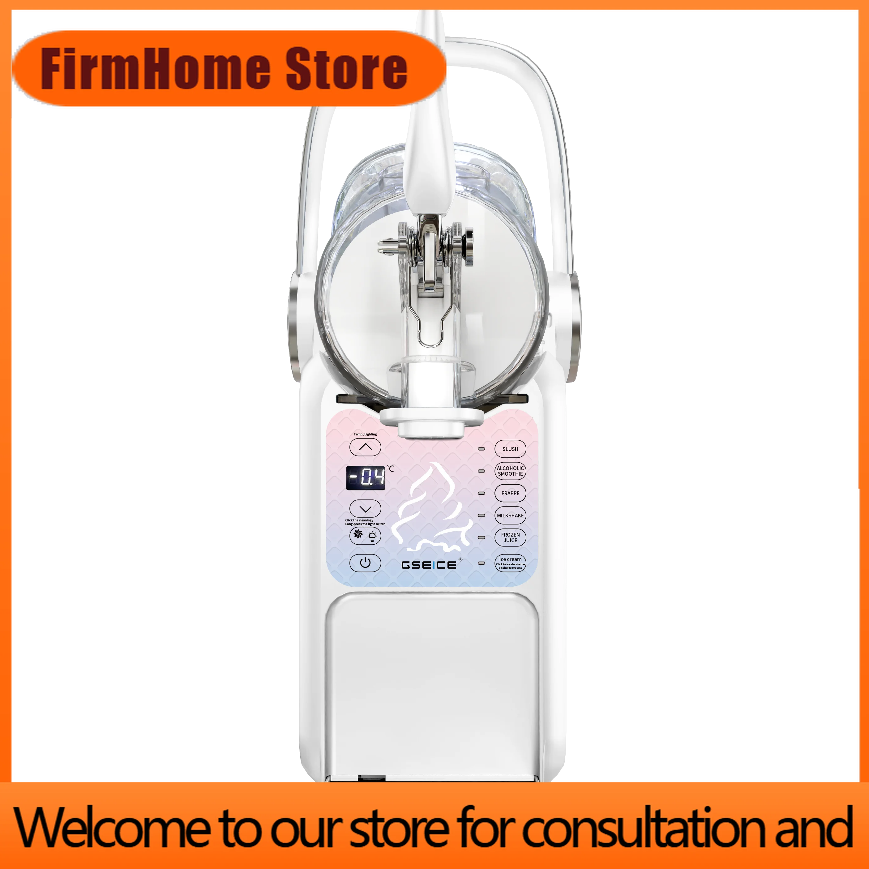 FirmHome Store New 3.5 L Portable Handle Slush Machine Home & Commercial Use, Bulk Discount Ready White