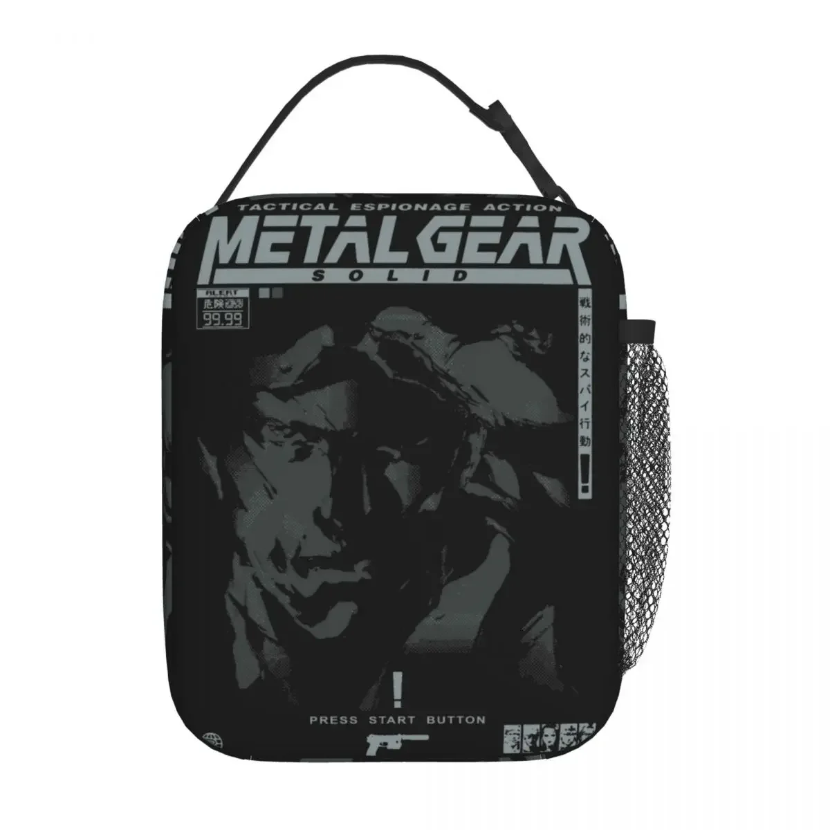 MGS1 Solid Snake Game Insulated Lunch Bag for Men Women Gear Food Container Reusable Cooler Thermal Lunch Boxes For Work