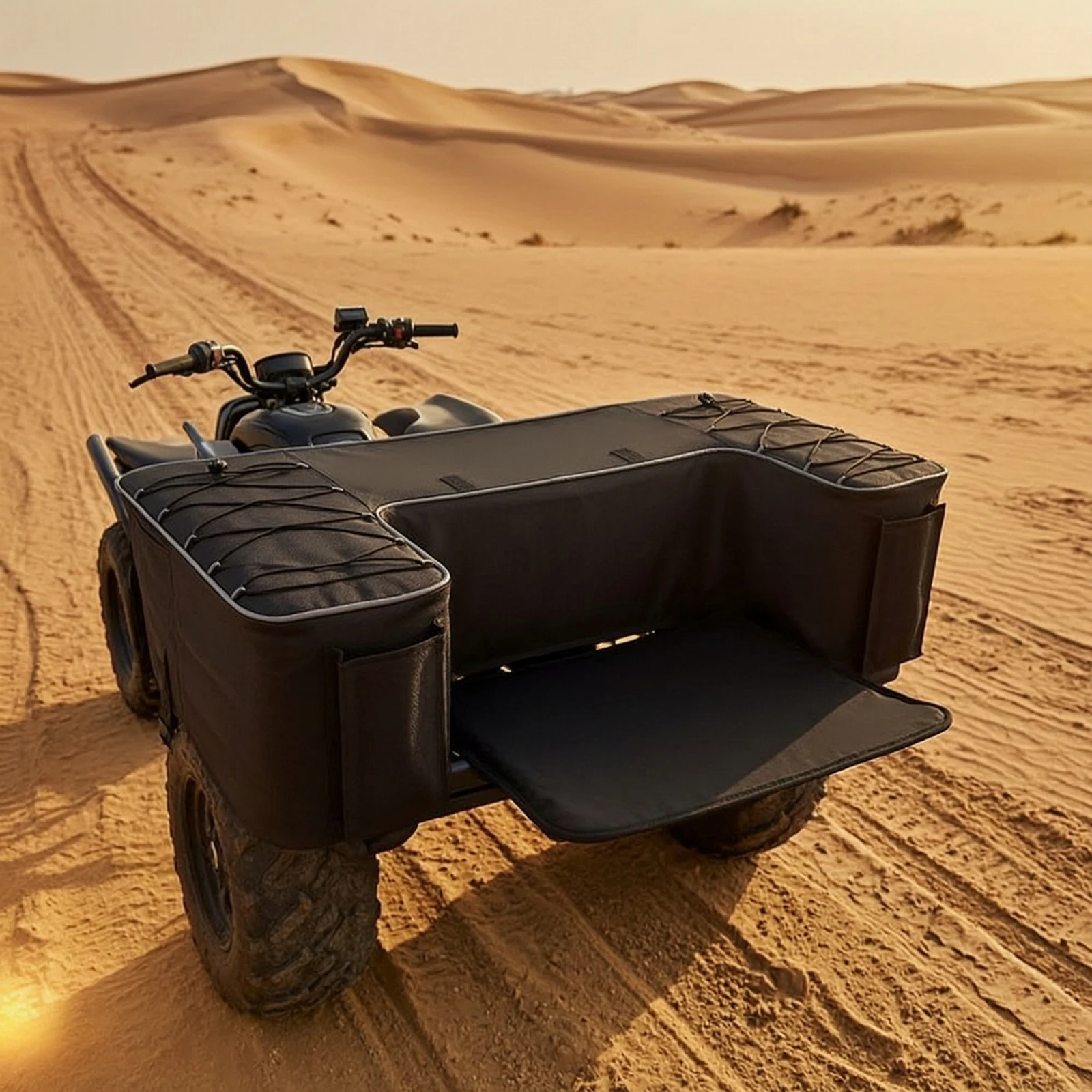 ATV Rear Cargo Bag Waterproof ATV Rear Seat Bag Reflective Soft-Sided for Riders, off-Terrain