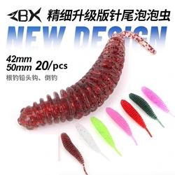 20 stks ZBX Nieuwe Naald Staart Bubble Bug Zinken Vissen Lokken 42mm/50mm PVC Materiaal Kunstmatige wobbler Mandarijn Vis Zacht Aas Pak