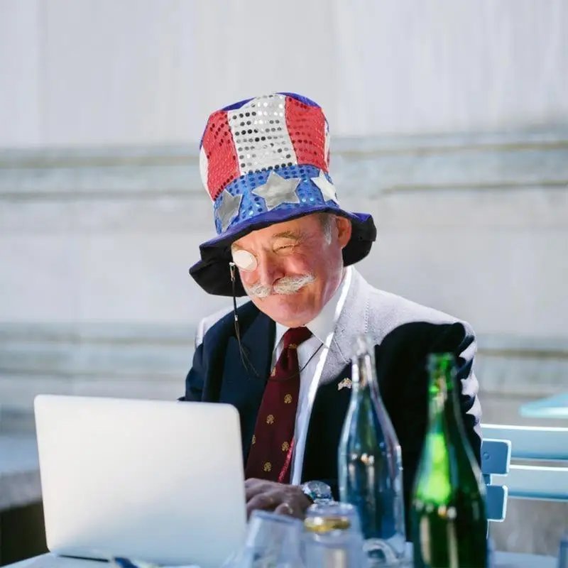 R1WE Hatday العلم الأمريكي زي يوليو الوطني قبعات الحفلات الرابعة للاستقلال الأمريكي #1