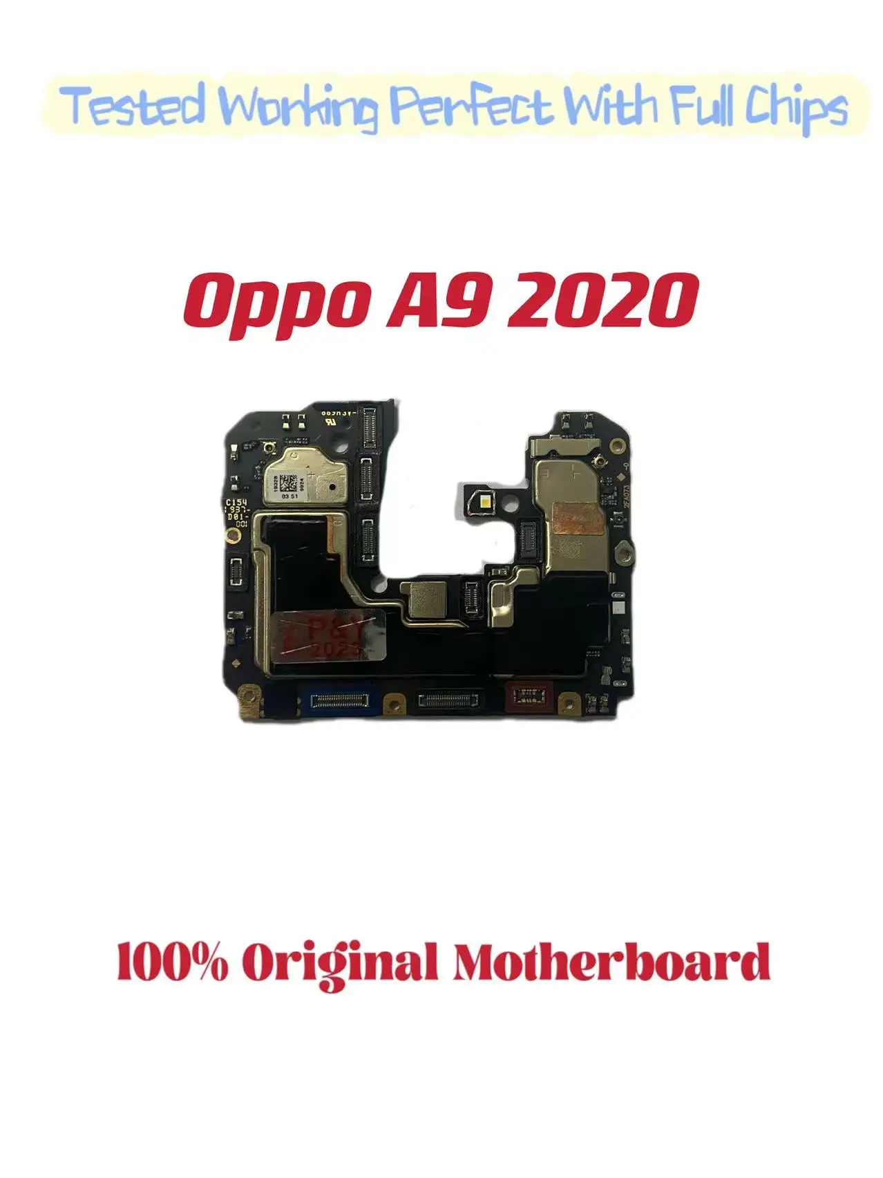 Original Unlocked Main Board For OPPO A9 2020 , Mainboard Motherboard with Chips Circuits, Flex Cable