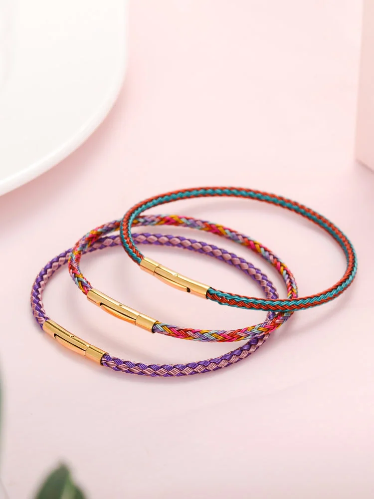 2022 NEW ARRIVAL  steel wire braided Spain Bracelet Party Jewelry for couple lovers Sweet classical waterproof