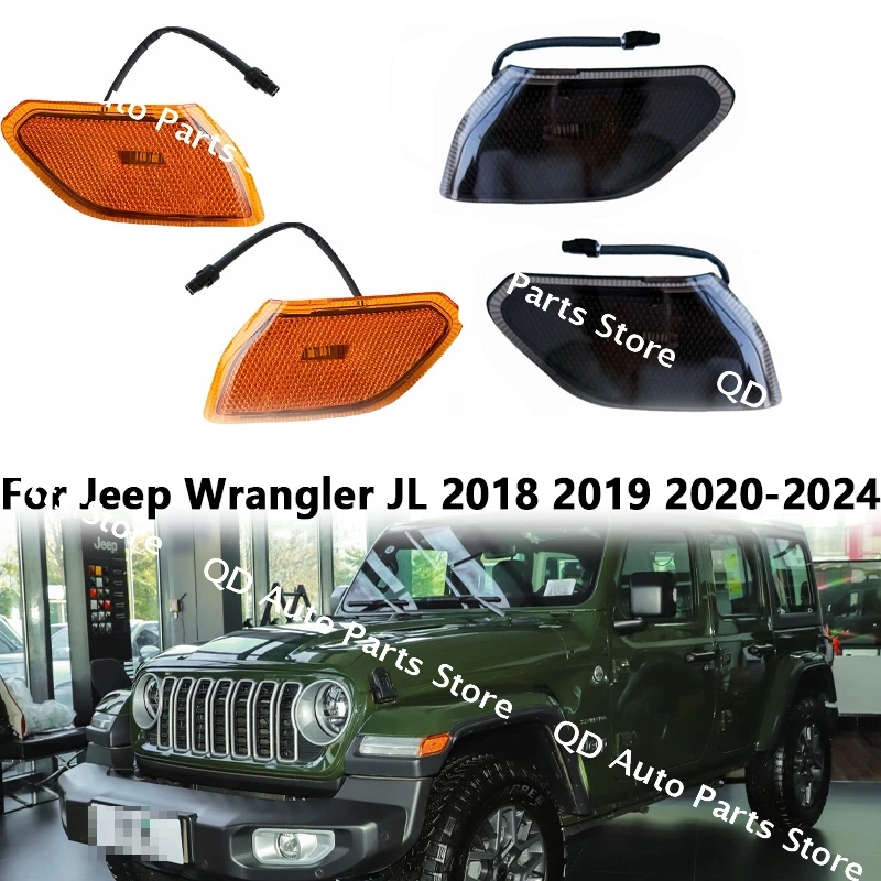 

68302119AB For Jeep Wrangler JL 2018 2019 2020-2024 1Pair Led Front Turn Signal Light Side Marker Light Led Front Fender Lamp