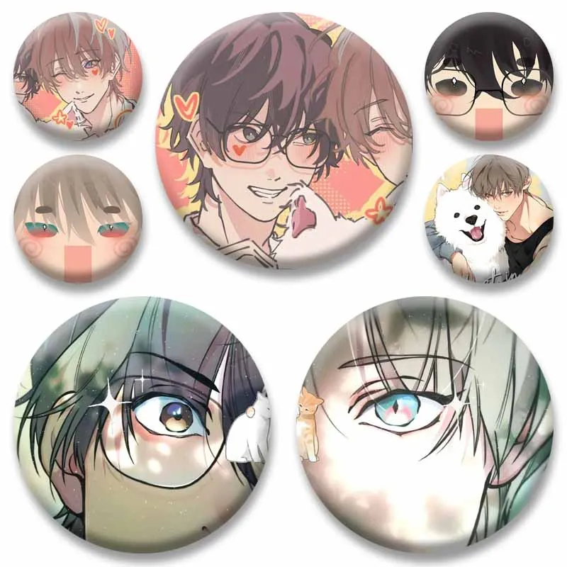 BL Manhwa Character Cirrus Baek Skylar Yeon Badges Anime Losts in The Clouds Soft Button Pins Hat Bag Jewelry Brooch Accessories