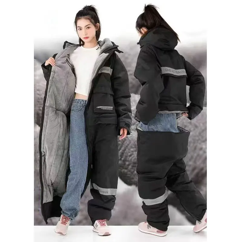 Winter Electric Motorcycle Winter clothes Windbreak Warm Thickened Plush Riding Cold-proof Clothing Outdoor Skiing Fishing Suits