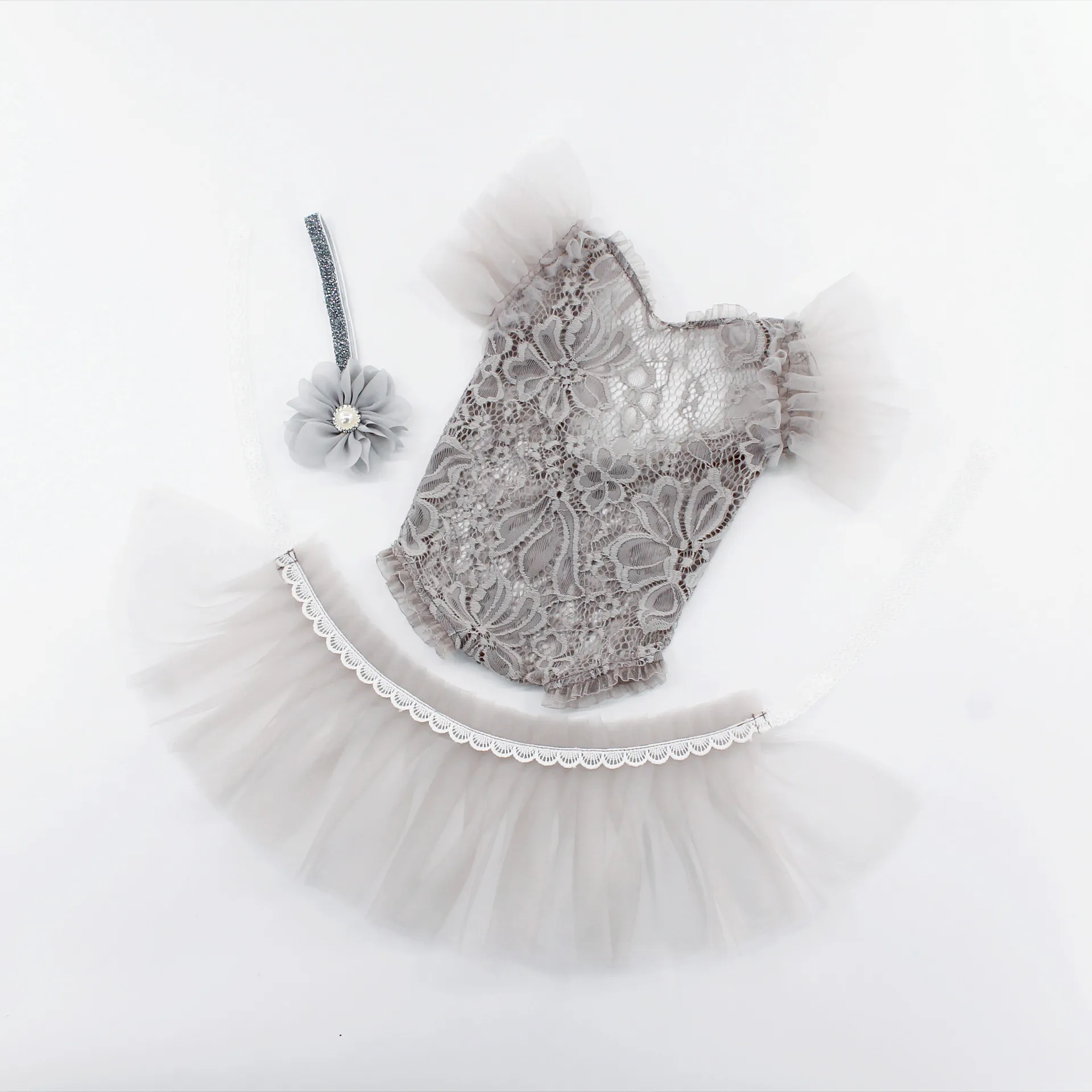 Childrens Photography Clothing Baby Photography Props Cute Princess Mesh Lace Pearl Ha Dress Baby 신생아촬영