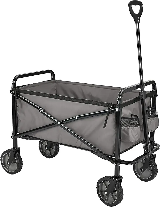 Wagon Utilitaire Pliable avec Juste, Gris, Extérieur