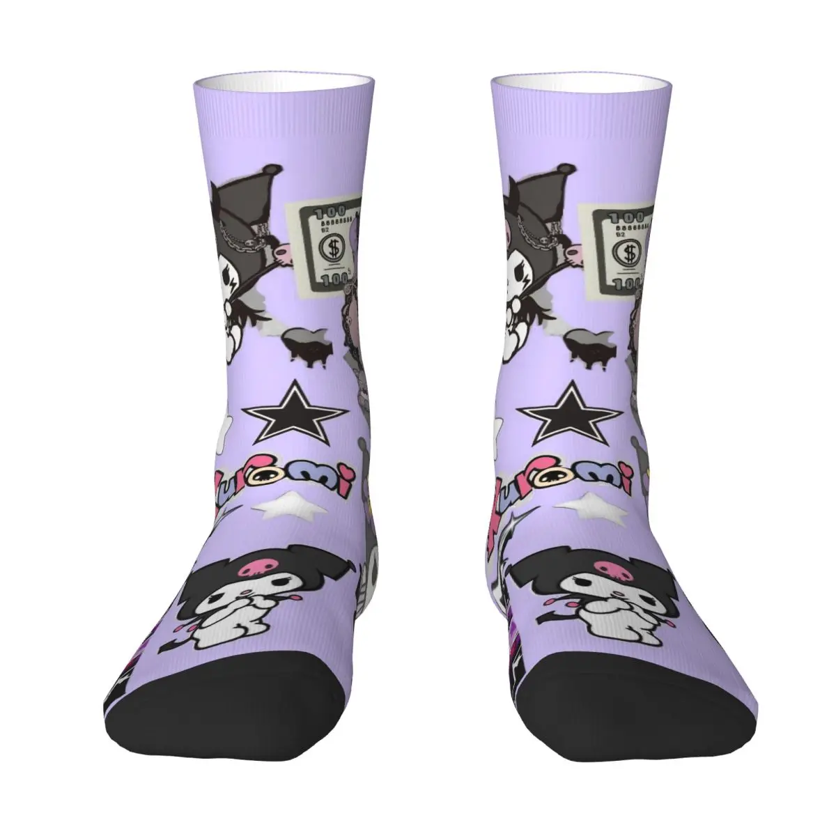 귀여운 쿠로미 일본 만화 캐릭터 양말 재미있는 양말 커플용 고품질 등산 양말 가을 맞춤형 미끄럼 방지 양말