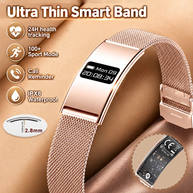 Fitness Tracker Bluetooth Connected Smart Bracelet Sport Wristband Health Sleep Monitoring Women Men Smart Band for IOS Android