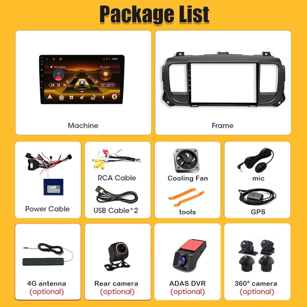 For Citroen Jumpy 3 SpaceTourer Peugeot Expert 3 Toyota Proace 2016-2021 Car Radio Android 16 Multimedia Video Player Carplay 5G