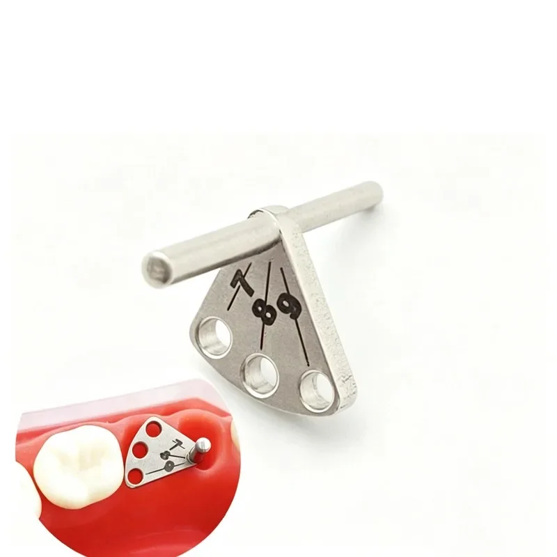 Silver Lab Implant Positioning Ruler Angle Measuring Gauge .Guide Oral Positioning Guide Tool.