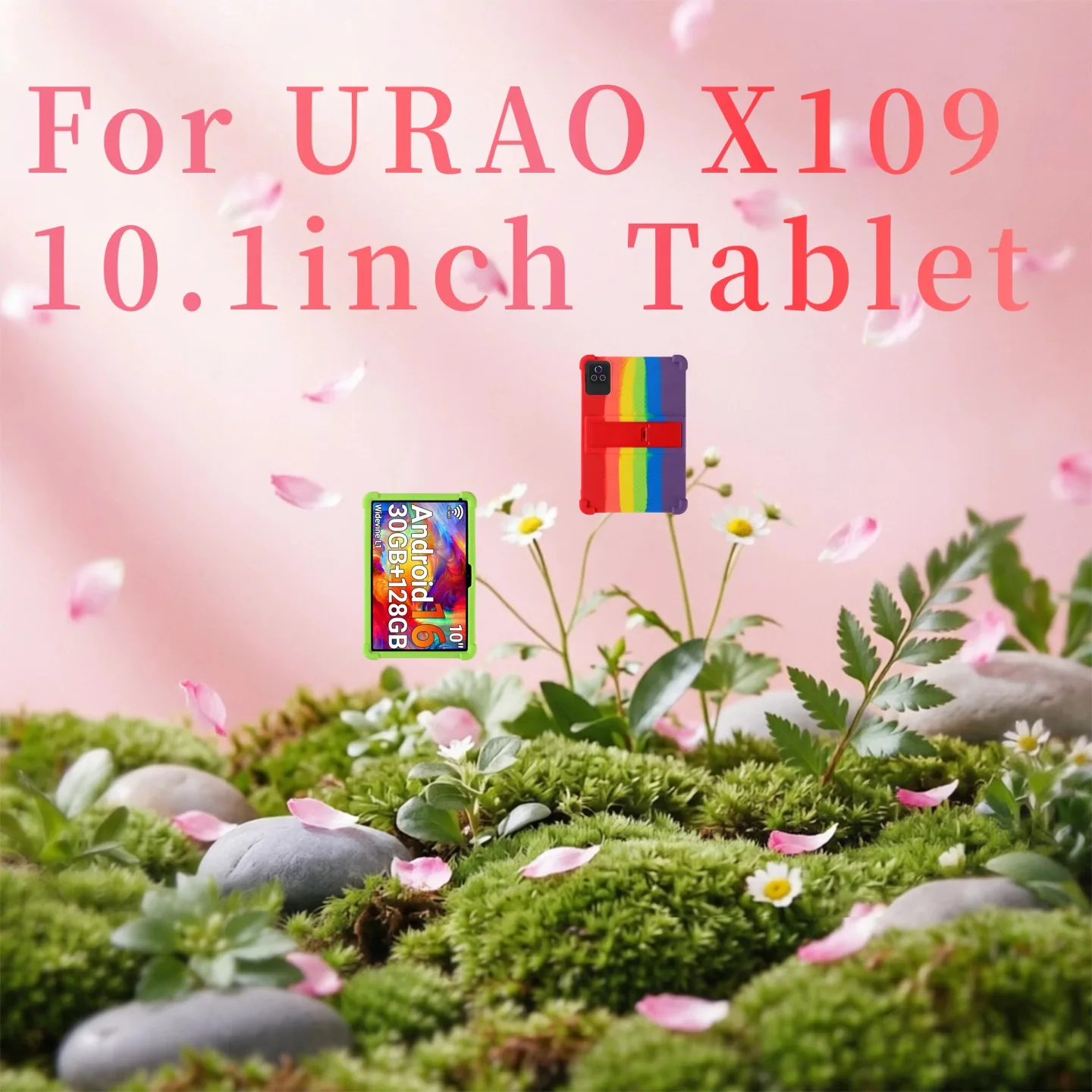 

For URAO X109 Tablet Case for 10.1 inches Tablet Kids Friendly Soft Silicone Adjustable Stand Cover protective sleeve