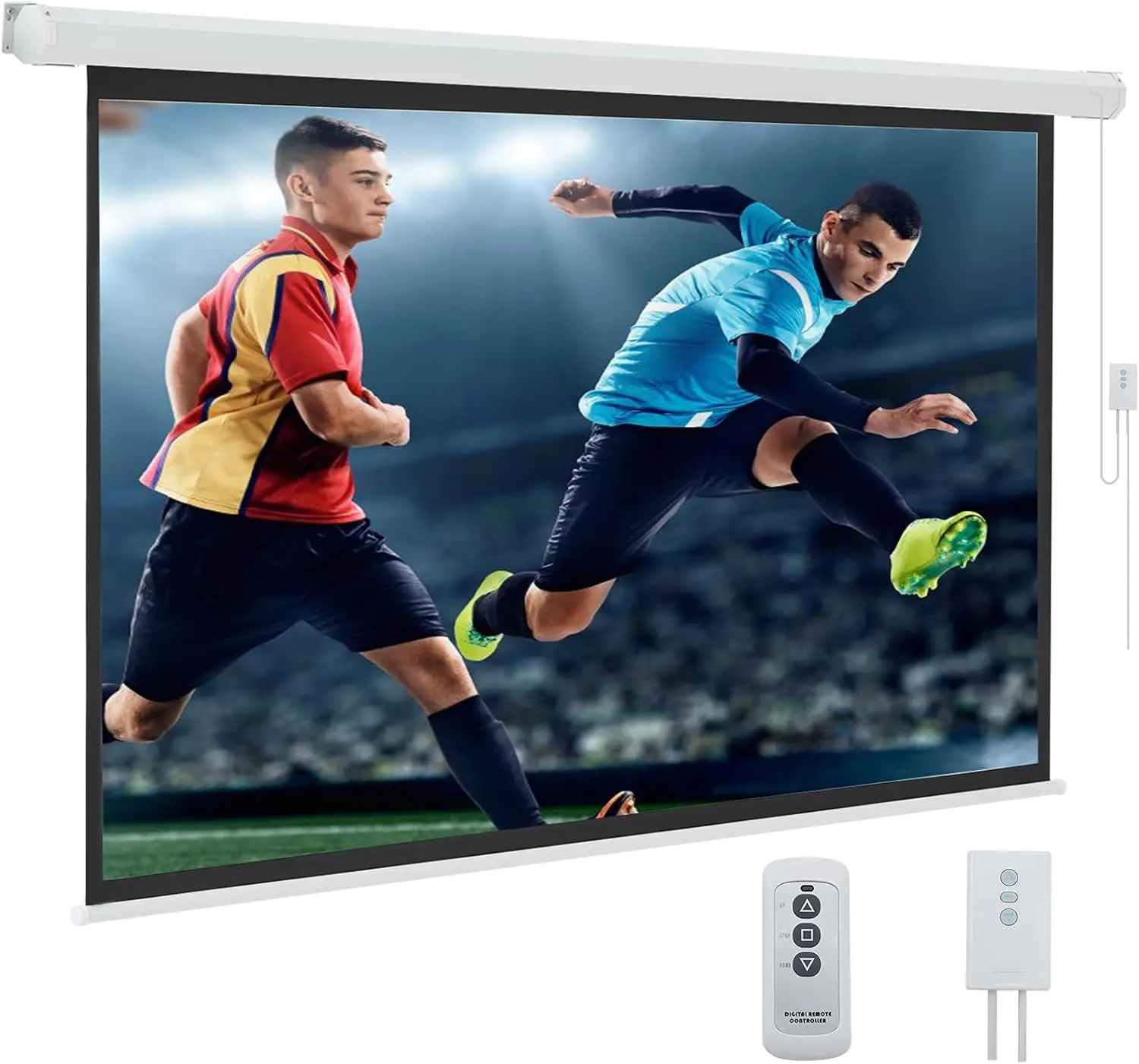 

84inch Motorized Projection Screen 16:9 4K HD Electric Wall/Ceiling Mount with Remote