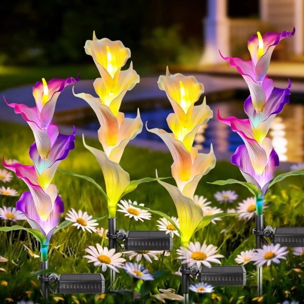 2pcs Colorful LED Solar Garden Light Automatic Color Changing High-Efficiency Solar Panels LED Garden Light for 1.2V/AA/600mAh