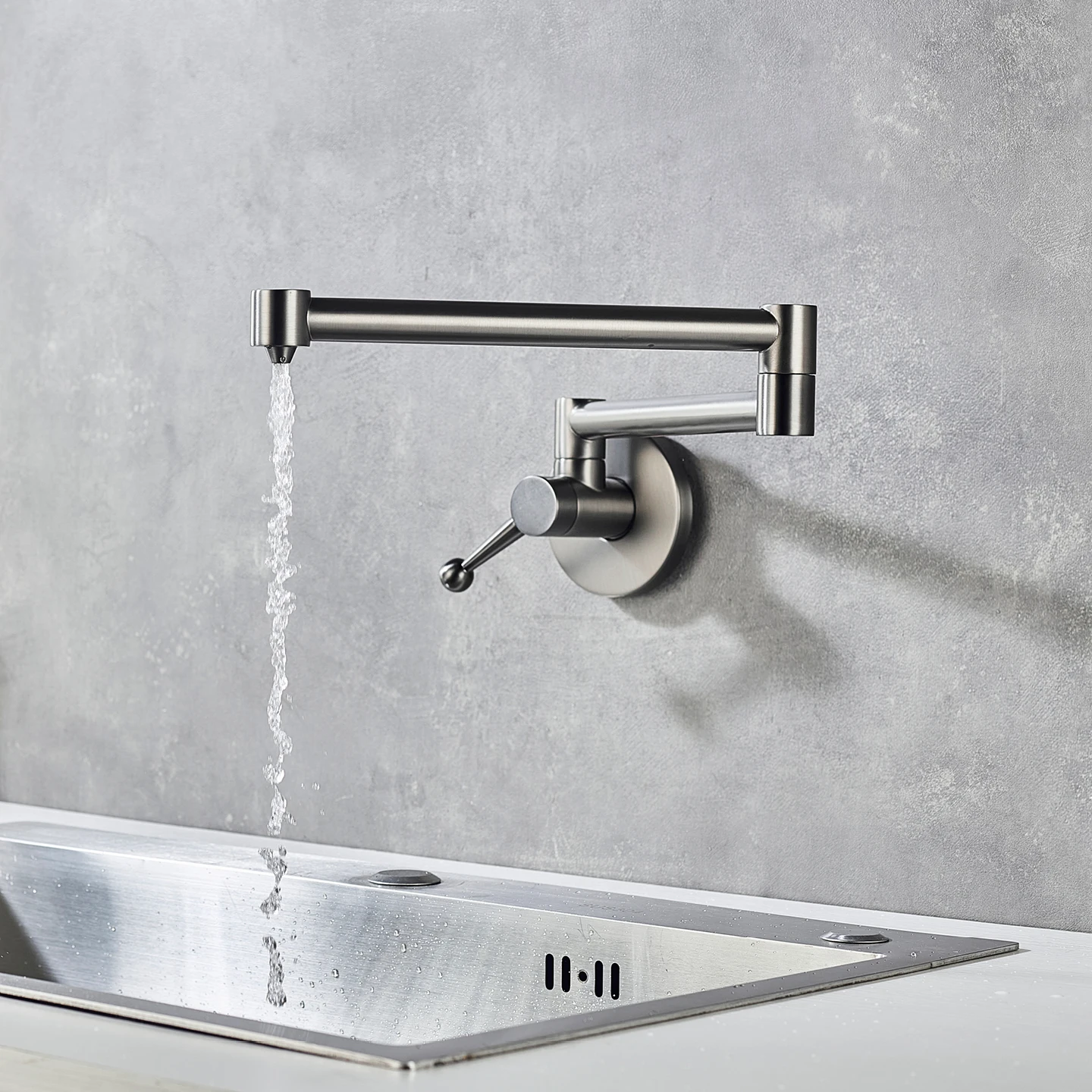 Enkele koude keukenpotvuller W - Pot Filler Faucet Wall Mount Folding recensie en prijs