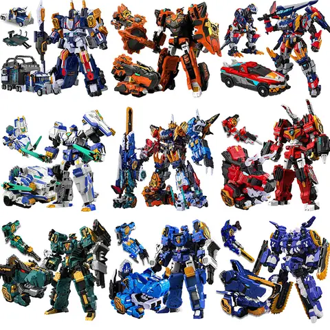 Mini Force 8 Super Dinoid transformar combinado Mecha Miniforce Robot figuras de acción juguetes tiranosaurio Rex señor de la guerra juguete deformación