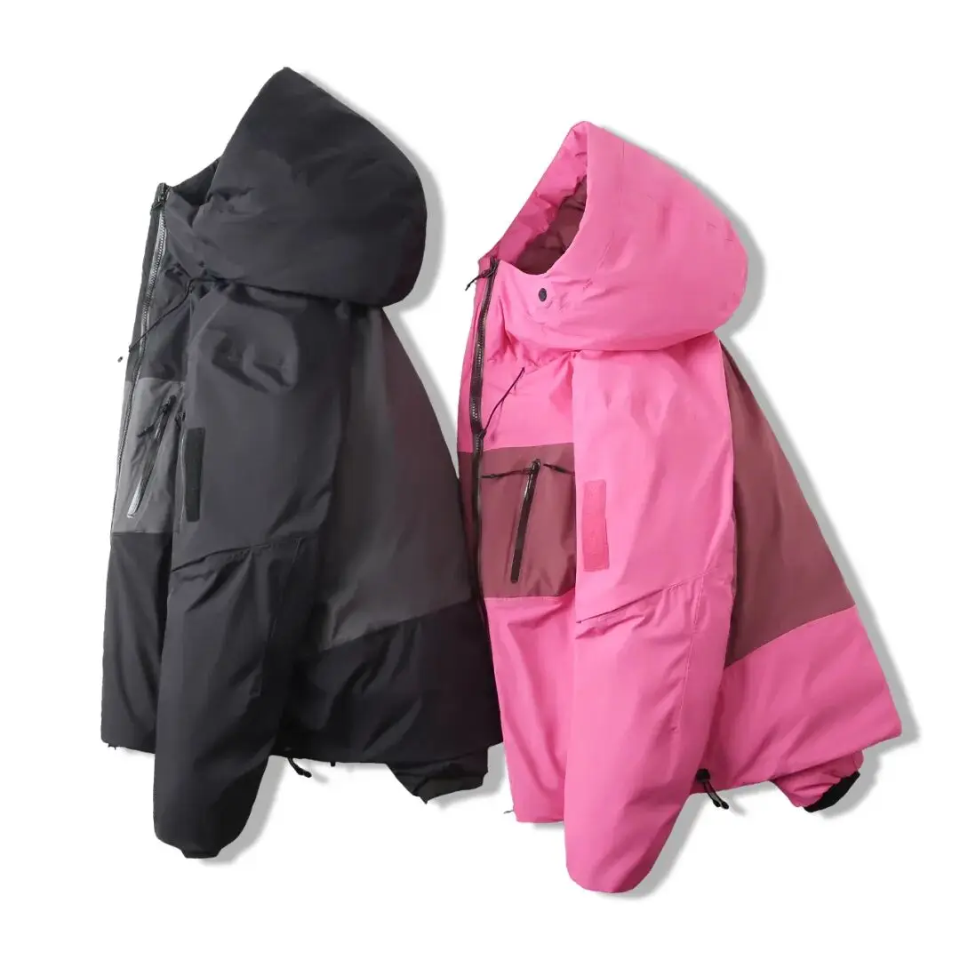 Jaqueta de Inverno Impermeável e Respirável para Homens e Mulheres, Anti-Frio, Quente, com Capuz e Zíper, Tecido de Nylon Ref...