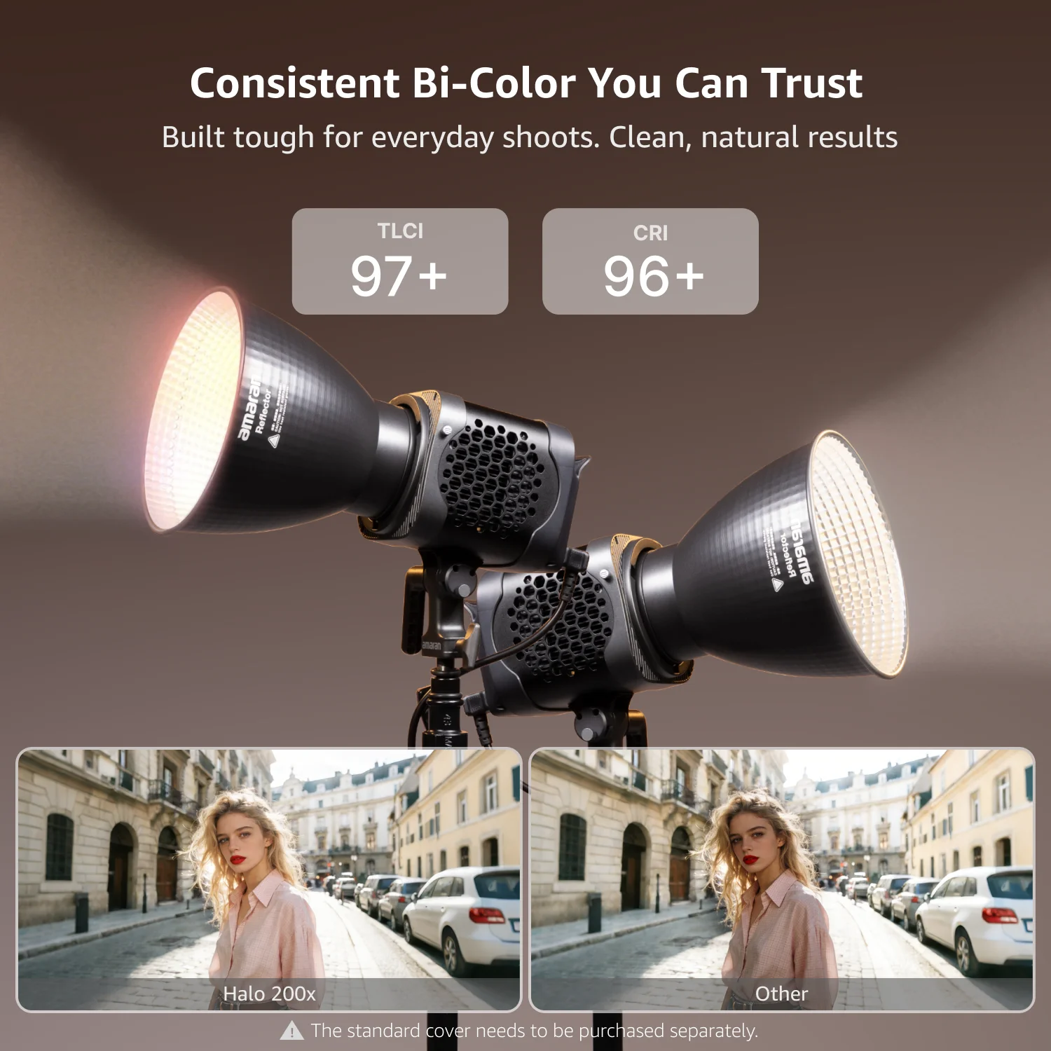 amaran Halo 200x 300x Ultra-Compact Bi-color COB Video Light 2700K to 6500K amaran APP Control for Home Studios,Livestream Rooms