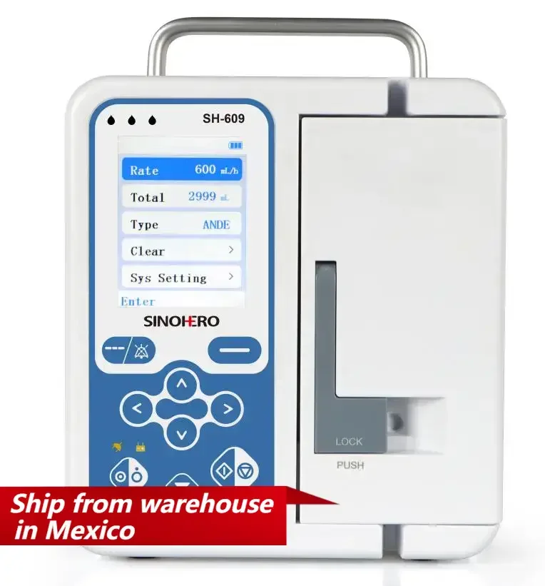 

SINOHERO SH-609 Infusion Pump Protable Real-time Alarm Large LCD Display Volumetric IV Fluid Syringe Human Veterinary Use