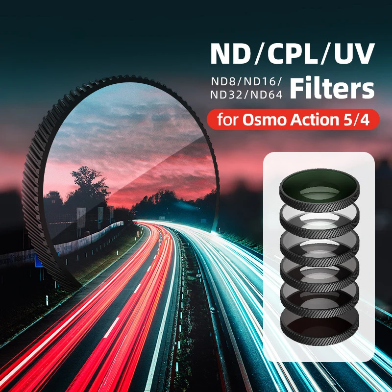 Pelagios Uv Cpl Nd8 Nd16 Nd32 Lens Set Is Suitable for Dji Osmo Action5Pro/4/3 Nd Cpl Filter Action Camera Accessories