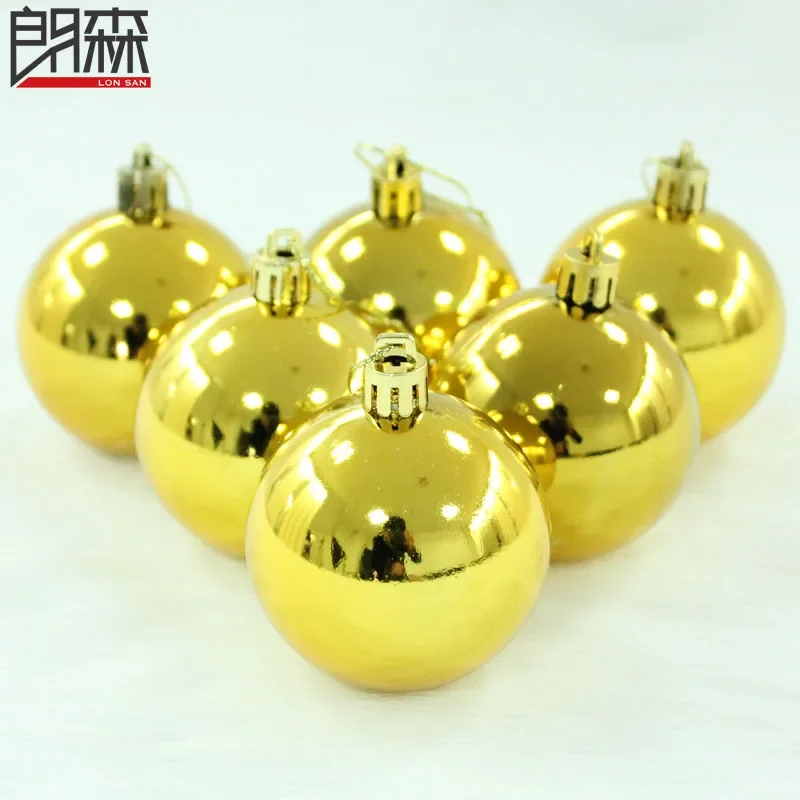 10CM Silver Shiny Christmas Ball 6cm Christmas Decoration Colored  8CM  Ball Plating Large