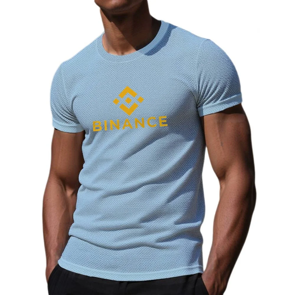 Binance التشفير التي شيرت الجاكار الخيزران عقدة القمم المحملة مرونة الحرير الجليد الرجال تي شيرت خفيفة الوزن مريحة قصيرة الأكمام القمصان #5