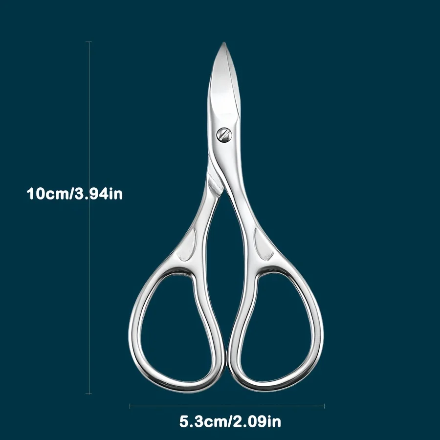 1/2 Pcs Professional Stainless Steel Nail Clippers with Curved Blades Precision Trimming for Eyebrows, Eyelashes Manicure Tool