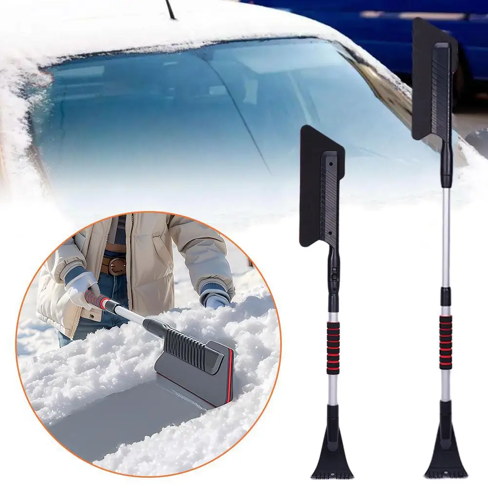 3 In 1 Extendable Ice Scraper Multifunctional Detachable Brush Car Defrost Ice Snow Scraping Accessories Windshield Front B A6E1