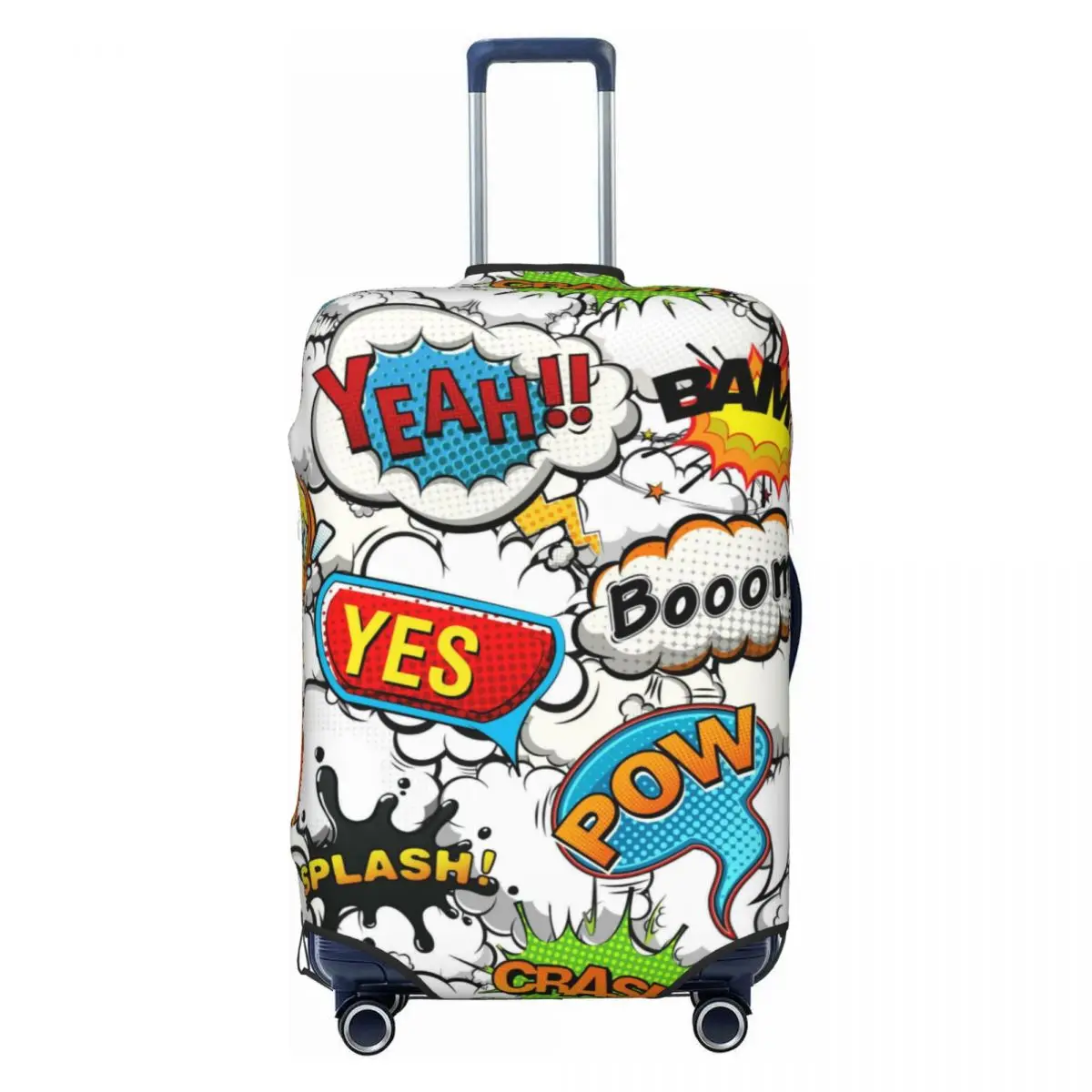 

Colorful Comics Speech Bubbles Travel Luggage Cover Washable Suitcase Cover Protector Fit 18-32 Inch