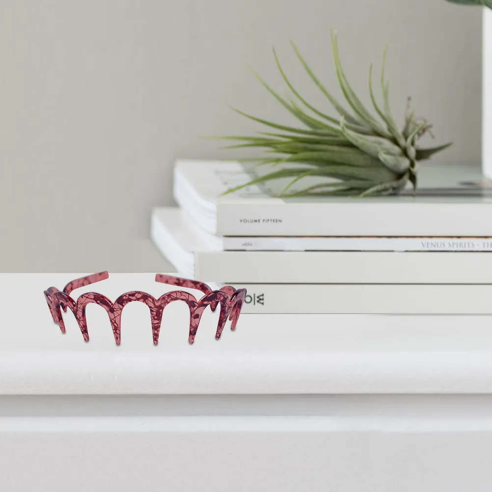 

2Pcs Toothed Hair Hoops Hard Plastic Resin Headband Lady Hair Accessories Perfect Gift for Lover Family Coworkers Stay in Place