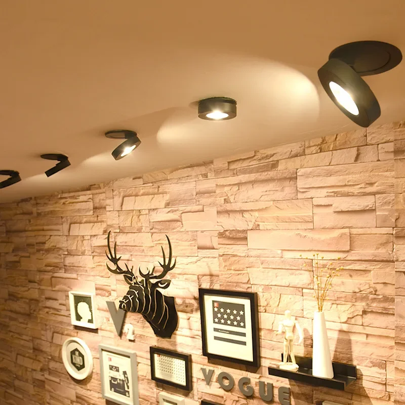 Warm Ceiling Led Ceiling light Recessed Downlight 360 Degree Rotatable 90degree Foldable living room decor Home Lamp AC85-260V