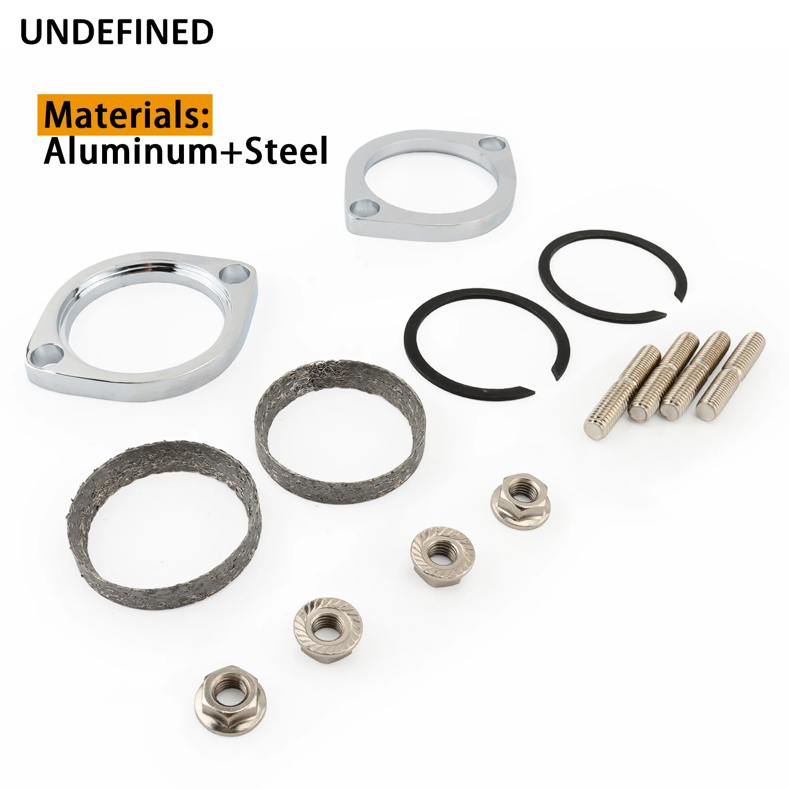 Motorcycle Exhaust Flange Install Kit Pair Flanges Gaskets Nuts Washers For Harley Big Twin Touring Sportster Softail Dyna FXD