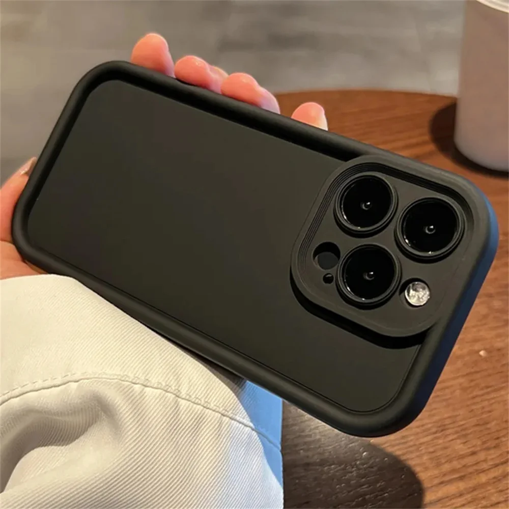 Soft TPU Phone Case For iPhone 11 12 13 14 15 Pro Max XR X XS Max 14Pro Max 15 Plus Cases Lens Camera Protection Back Cover Capa
