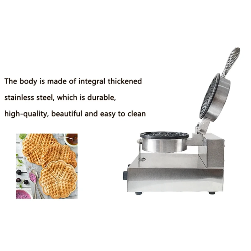 Electric Waffle Maker 1200W Single Head Heart-Shaped Waffle Machine Non-Stick   Cake Maker bread toaster snack equipment with CE