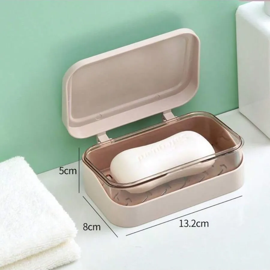 Double Layer Soap Box Travel  Soap Dish With Drainage System Transparent Storage Container For Bathroom