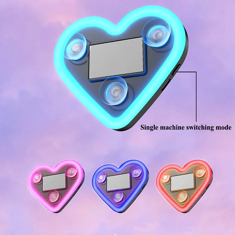 Universal Solar Car LED Window Decoration Heart Neon Light Auto Interior Ambient Atmosphere Lamp Gift