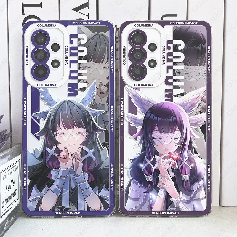 Columbina Anime Case For Samsung Galaxy A13 A21s A22 A31 A32 A33 A52 A53 A72 A73 Game Genshin Impact Phone Cover