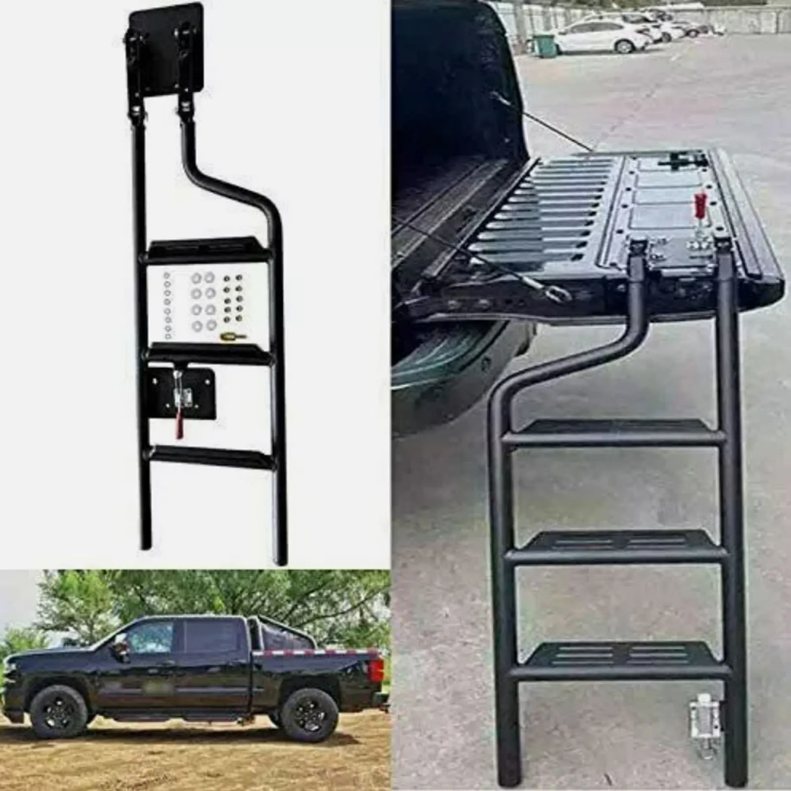 Pickup Foldable Tailgate Step Truck Ladder Fits for Toyota Tacoma 2024 +