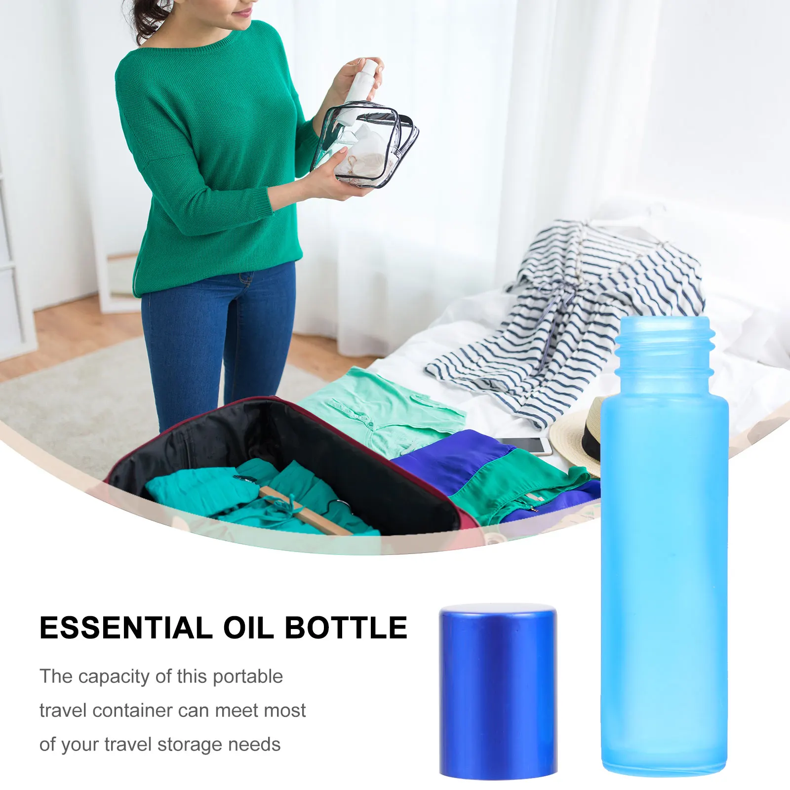

1 set Roller Bottles Small Refillable Perfume Sub Bottles Leakproof Travel Essential Oil Containers Compact for Outdoor