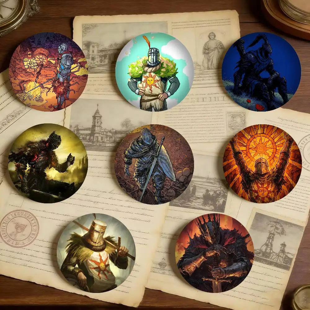 Soft Button Pin Round Metal Badge Lapel Pin Parts Gift Friends Kid Jewelry Game Dark Souls 3